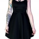 Pentagram Strap Black Mini Dress - Tamsyn